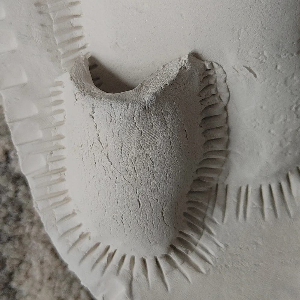 Wall Pocket Vintage Handcrafted Artisian Clay Wall Art Tripple Stem Vase